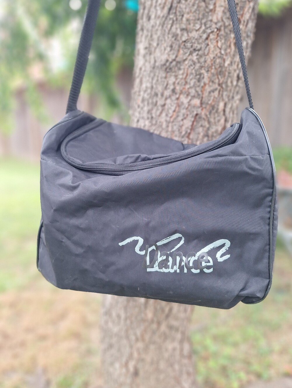Vintage Black Shoulder Duffle Dance Bag Great Condition Script Font Y2K 90s